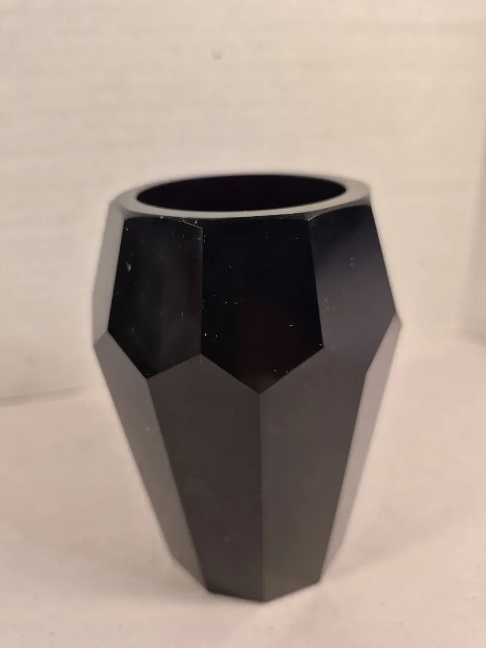 Josef Hoffmann Moser Art Deco Black Amethyst Gem Cut Glass Vase 4